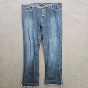 Vintage Y2k Abercrombie & Fitch Low Rise Button Fly Raw Hem Waist Size 6